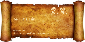 Rex Milán névjegykártya